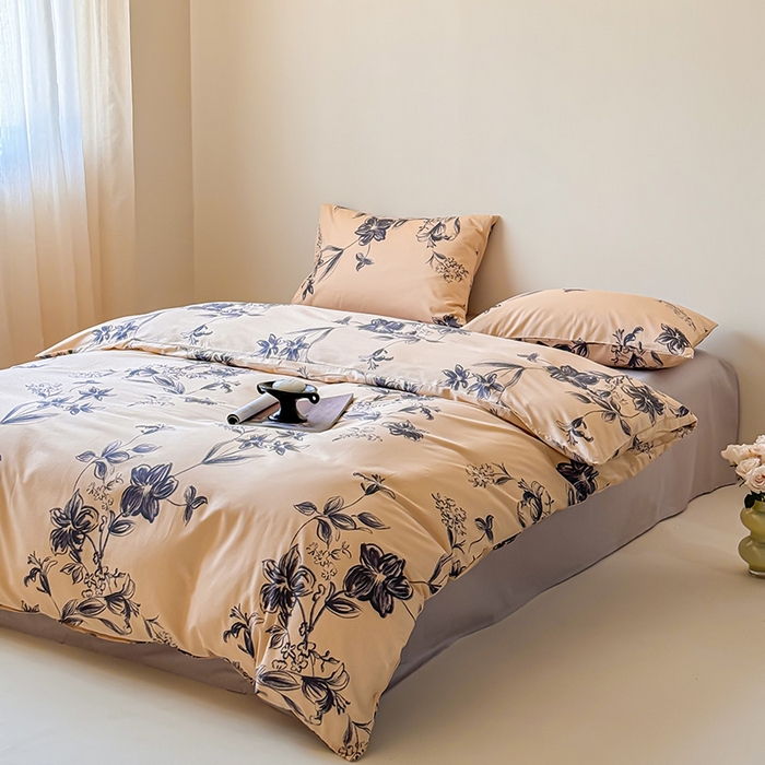 91家纺网 家纺一手货源 找家纺 2024新款全棉13370花卉款系列四件套 春屿