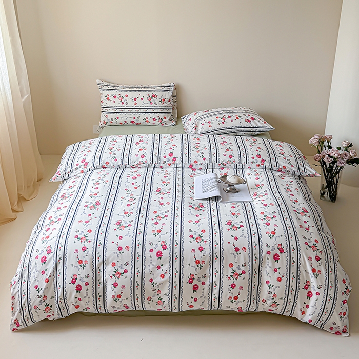 91家纺网 家纺一手货源 找家纺 2024新款全棉13370花卉款系列四件套 悦夏