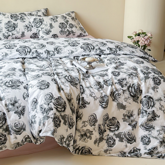 91家纺网 家纺一手货源 找家纺 2024新款全棉13370花卉款系列四件套 花期