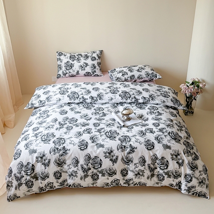 91家纺网 家纺一手货源 找家纺 2024新款全棉13370花卉款系列四件套 花期