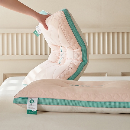 91家纺网 家纺一手货源 找家纺 梵希良品家纺 2024新款冰丝乳胶枕-蝴蝶款 冰丝乳胶蝴蝶款-粉色 中枕48x74cm/只