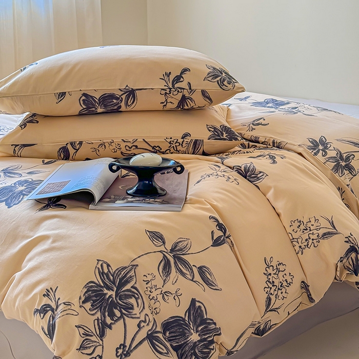 91家纺网 家纺一手货源 找家纺 2024新款全棉13370花卉款系列四件套 春屿