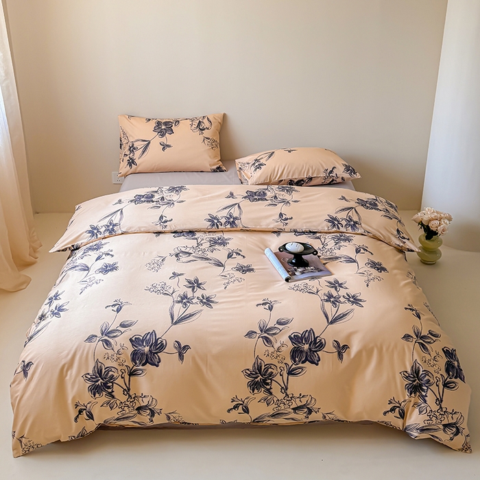 91家纺网 家纺一手货源 找家纺 2024新款全棉13370花卉款系列四件套 春屿