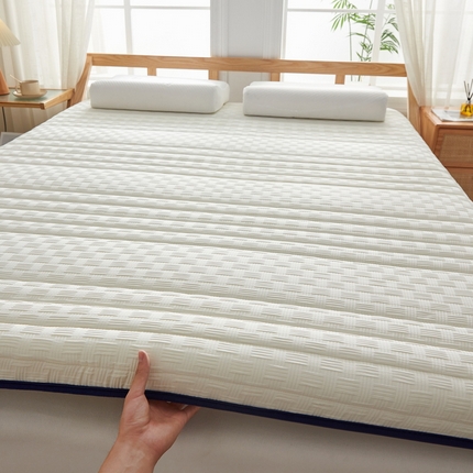 91家纺网 家纺一手货源 找家纺 （总）招财狼家纺 2024新款华夫格提花棉花床垫-成人单边款