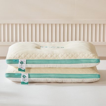 91家纺网 家纺一手货源 找家纺 梵希良品家纺 2024新款冰丝乳胶枕-蝴蝶款 冰丝乳胶蝴蝶款-米黄色 低枕48x74cm/只