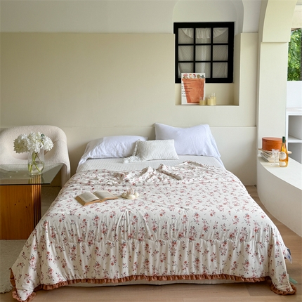 91家纺网 家纺一手货源 找家纺 柚子YOUTH 2024新款凉感冰皮印花夏被 秋栀