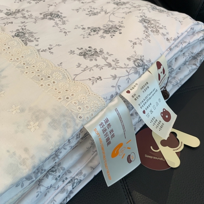 91家纺网 家纺一手货源 找家纺 奈萝 2024新款法式花边针织夏被春秋被 池影