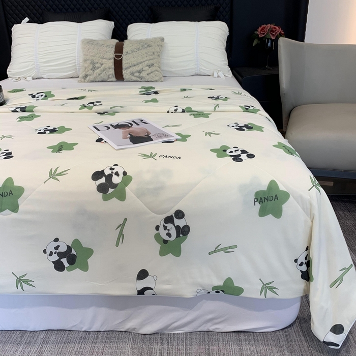 91家纺网 家纺一手货源 找家纺 奈萝家纺 2024新款A类凉感丝小凉皮夏被可机洗夏被新品空调被小熊猫