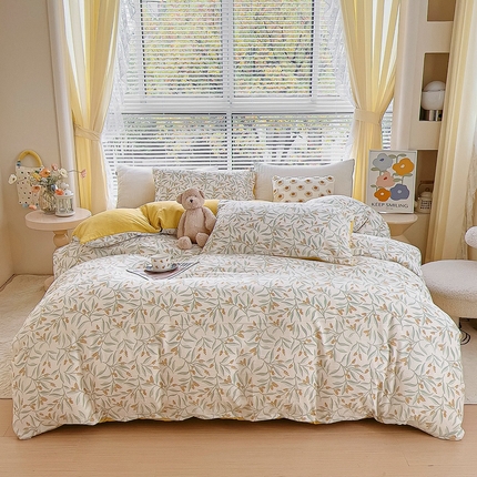 91家纺网 家纺一手货源 找家纺 （总）氧家 2024新款水洗棉华夫格泡泡纱四件套