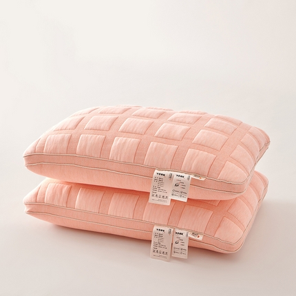 贵夫人 2024新款A类奶呼超柔针织吨吨面包枕枕头枕芯 桔色48*74cm/只