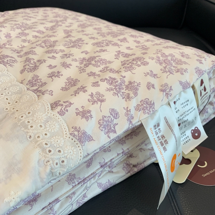 91家纺网 家纺一手货源 找家纺 奈萝 2024新款法式花边针织夏被春秋被 雅香