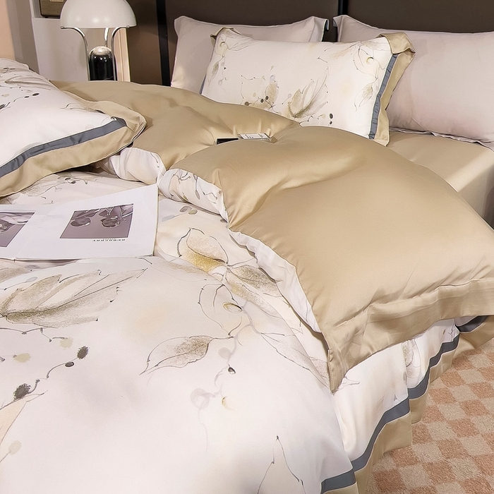 91家纺网 家纺一手货源 找家纺 （总）氧家 2024新款兰精天丝数码印花四件套双对角工艺