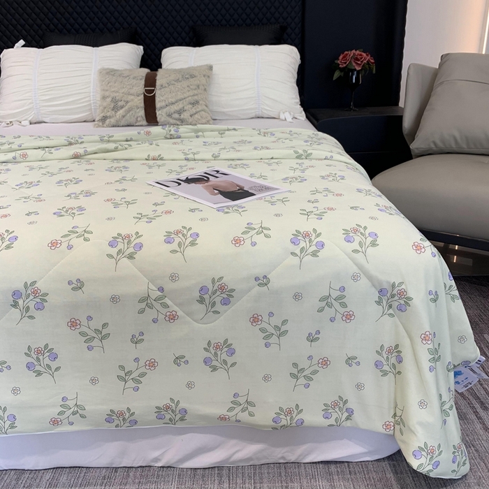 91家纺网 家纺一手货源 找家纺 奈萝家纺 2024新款A类凉感丝小凉皮夏被可机洗夏被新品空调被蓝莓多多