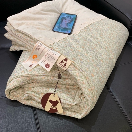 91家纺网 家纺一手货源 找家纺 奈萝 2024新款法式花边针织夏被春秋被 亿夏