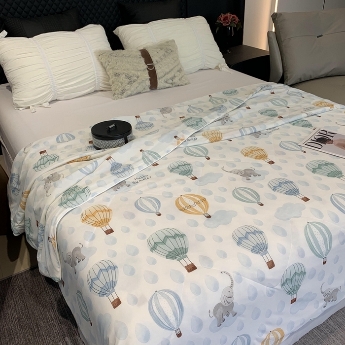 91家纺网 家纺一手货源 找家纺 奈萝家纺 2024新款A类凉感丝小凉皮夏被可机洗夏被新品空调被热气球