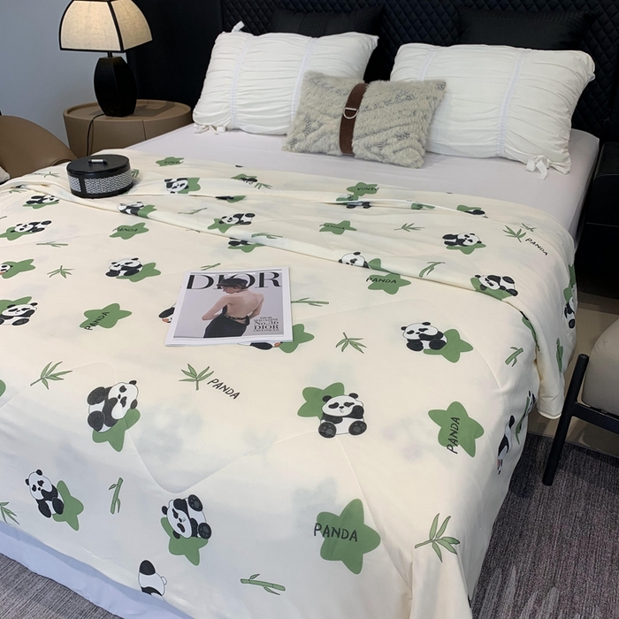 91家纺网 家纺一手货源 找家纺 奈萝家纺 2024新款A类凉感丝小凉皮夏被可机洗夏被新品空调被小熊猫