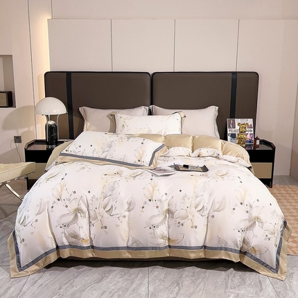 91家纺网 家纺一手货源 找家纺 （总）氧家 2024新款兰精天丝数码印花四件套双对角工艺