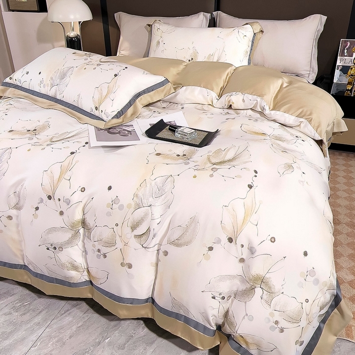 91家纺网 家纺一手货源 找家纺 （总）氧家 2024新款兰精天丝数码印花四件套双对角工艺