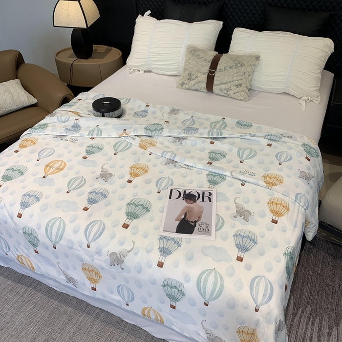 91家纺网 家纺一手货源 找家纺 奈萝家纺 2024新款A类凉感丝小凉皮夏被可机洗夏被新品空调被热气球