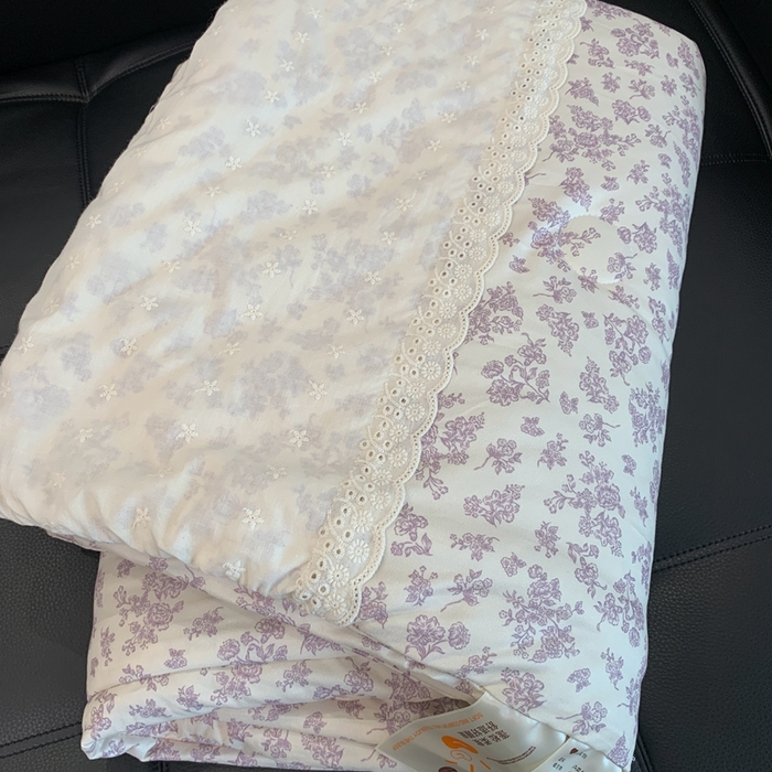 91家纺网 家纺一手货源 找家纺 奈萝 2024新款法式花边针织夏被春秋被 雅香