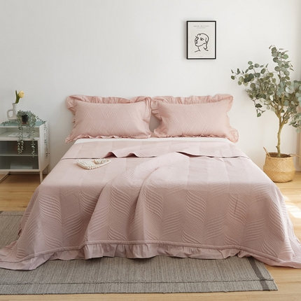 EH家居 2024新款全棉床盖三件套-知晓系列 知晓-嫩粉