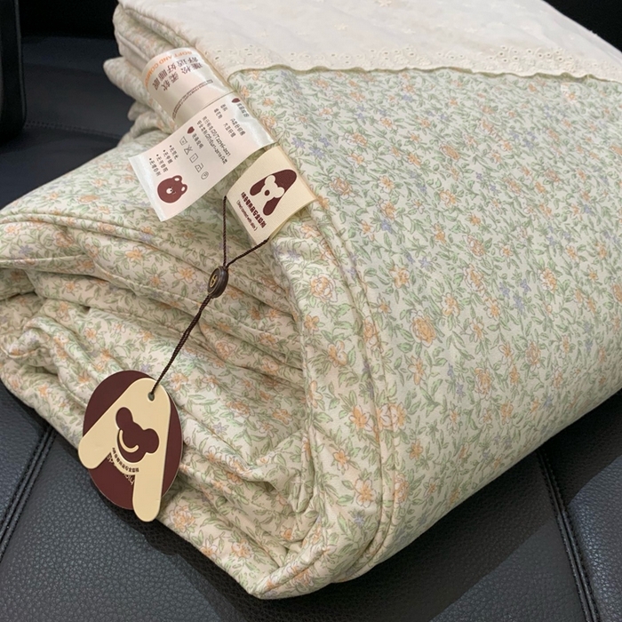 91家纺网 家纺一手货源 找家纺 奈萝 2024新款法式花边针织夏被春秋被 亿夏