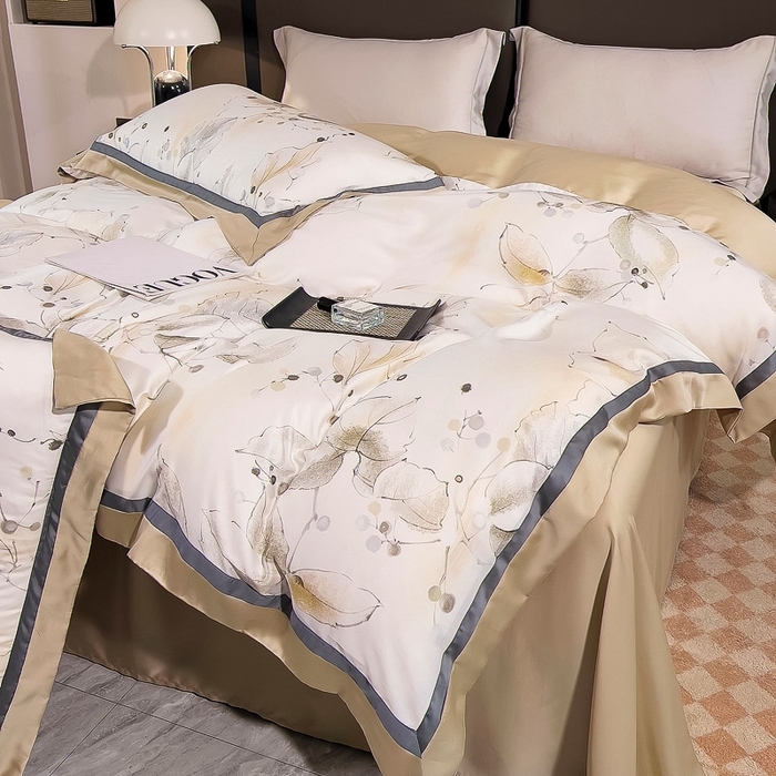 91家纺网 家纺一手货源 找家纺 （总）氧家 2024新款兰精天丝数码印花四件套双对角工艺