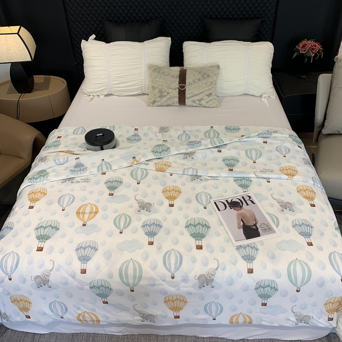 91家纺网 家纺一手货源 找家纺 奈萝家纺 2024新款A类凉感丝小凉皮夏被可机洗夏被新品空调被热气球