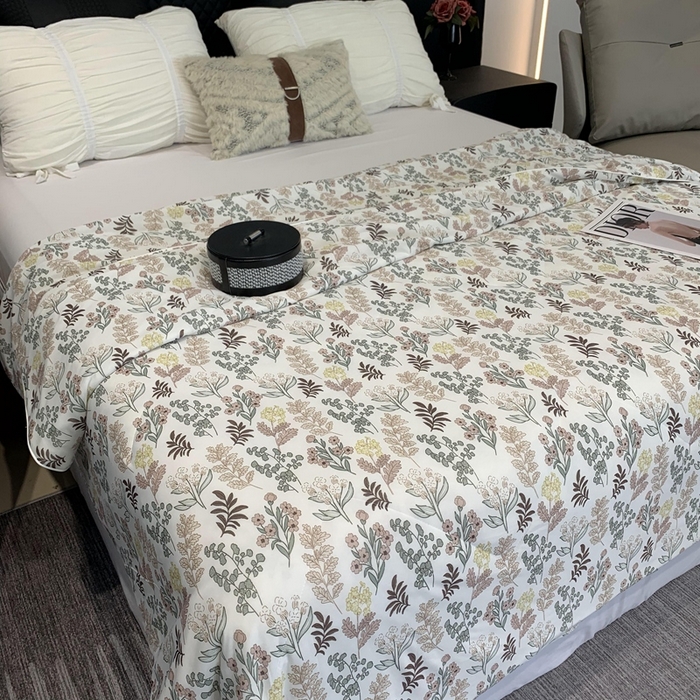 91家纺网 家纺一手货源 找家纺 奈萝家纺 2024新款A类凉感丝小凉皮夏被可机洗夏被新品空调被桔梗