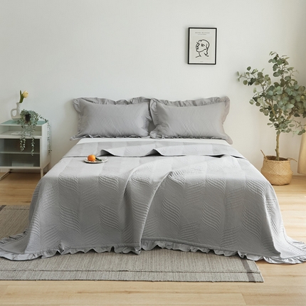 EH家居 2024新款全棉床盖三件套-知晓系列 知晓-银灰