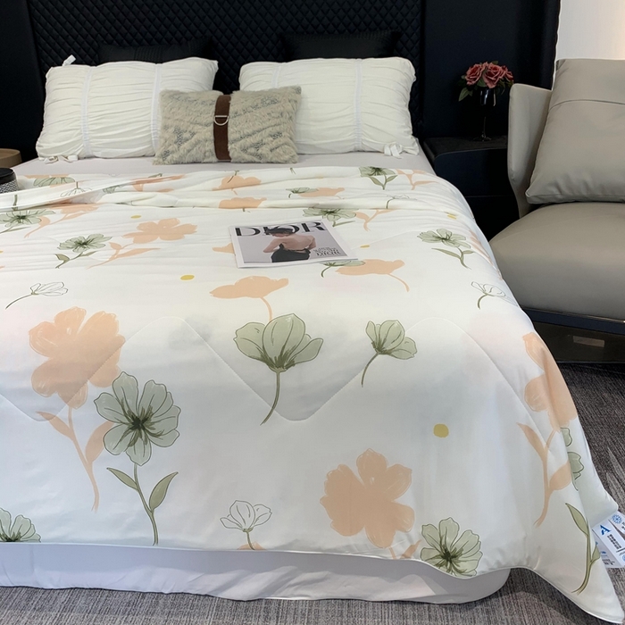 91家纺网 家纺一手货源 找家纺 奈萝家纺 2024新款A类凉感丝小凉皮夏被可机洗夏被新品空调被月见