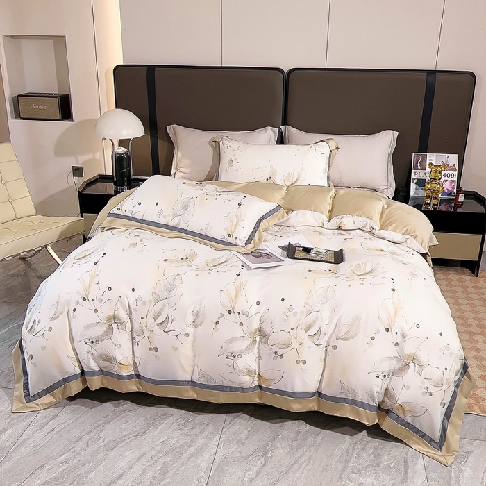 91家纺网 家纺一手货源 找家纺 （总）氧家 2024新款兰精天丝数码印花四件套双对角工艺