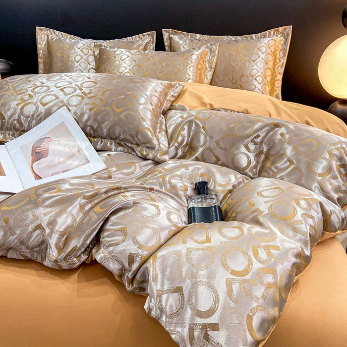 91家纺网 家纺一手货源 找家纺 莱欧纳家纺 2025新款轻奢欧式提花四件套 蒂法尼的清晨-咖