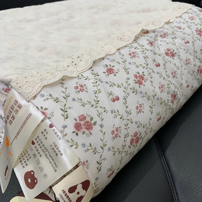 91家纺网 家纺一手货源 找家纺 奈萝 2024新款法式花边针织夏被春秋被 樱桃