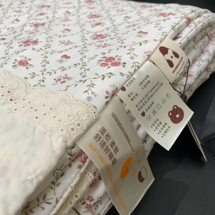 91家纺网 家纺一手货源 找家纺 奈萝 2024新款法式花边针织夏被春秋被 樱桃