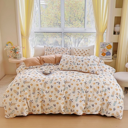 91家纺网 家纺一手货源 找家纺 （总）氧家 2024新款水洗棉华夫格泡泡纱四件套