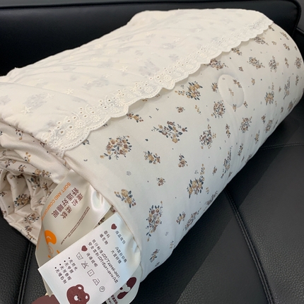 奈萝 2024新款法式花边针织夏被春秋被 春日情