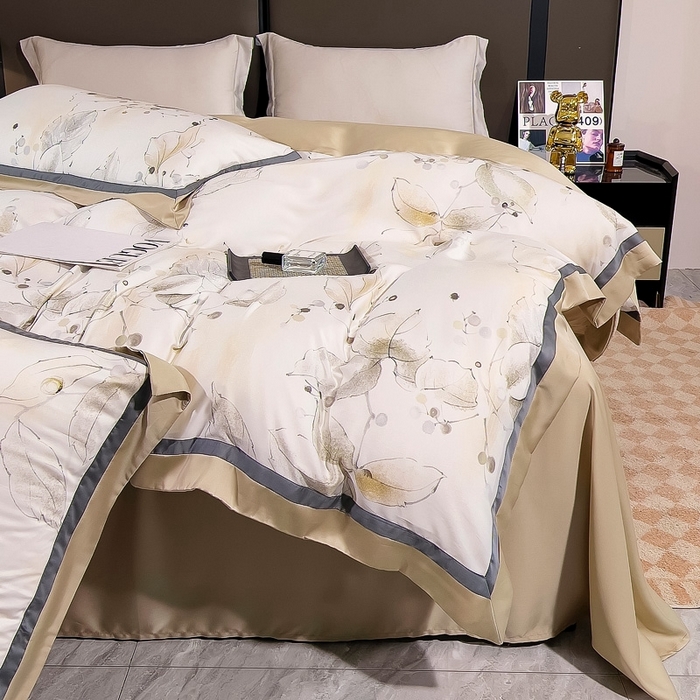 91家纺网 家纺一手货源 找家纺 氧家 2024新款兰精天丝数码印花四件套双对角工艺 沉梦听雨