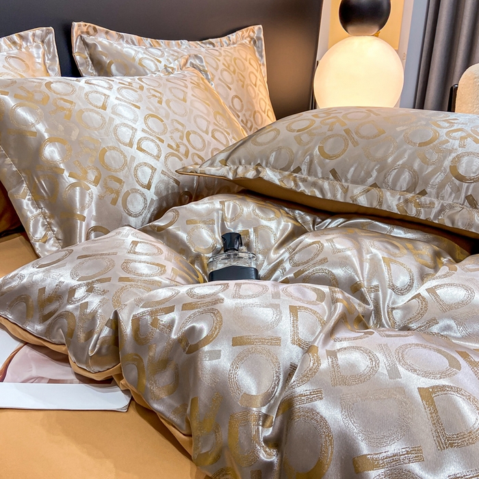 91家纺网 家纺一手货源 找家纺 莱欧纳家纺 2025新款轻奢欧式提花四件套 蒂法尼的清晨-咖