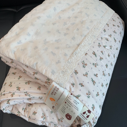 奈萝 2024新款法式花边针织夏被春秋被 春天里