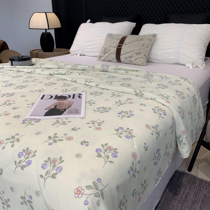 91家纺网 家纺一手货源 找家纺 奈萝家纺 2024新款A类凉感丝小凉皮夏被可机洗夏被新品空调被蓝莓多多