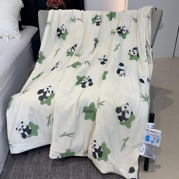 91家纺网 家纺一手货源 找家纺 奈萝家纺 2024新款A类凉感丝小凉皮夏被可机洗夏被新品空调被小熊猫