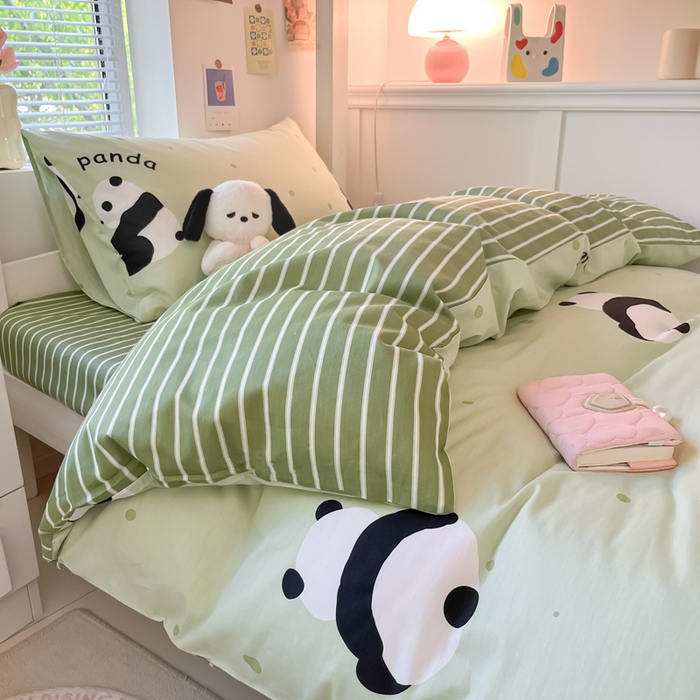 91家纺网 家纺一手货源 找家纺 寻米 2024新款全棉印花学生床三件套 爱你熊