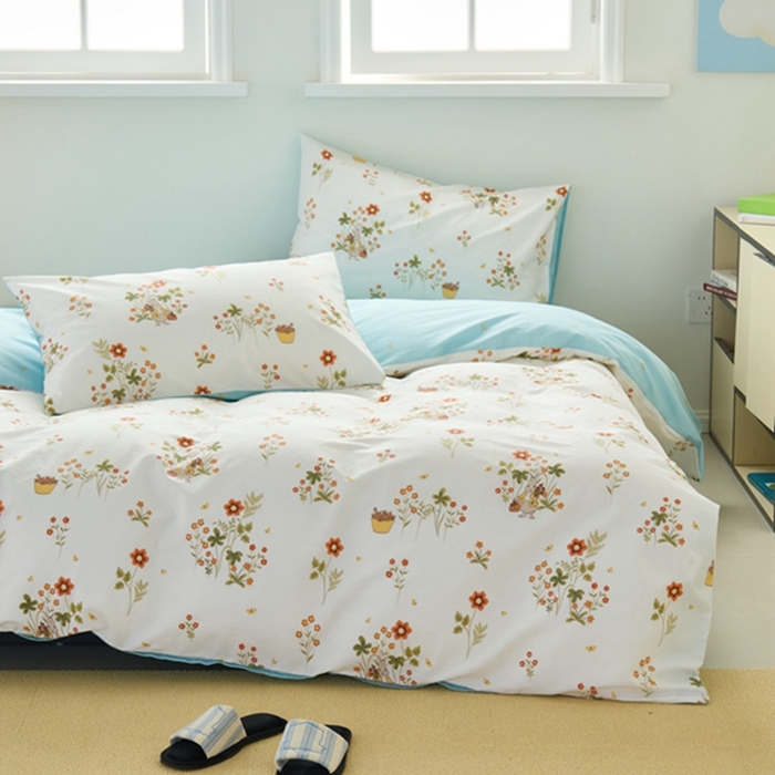 91家纺网 家纺一手货源 找家纺 原研家居 2024新款40支全棉13070印花系列四件套（第4批） 花间小趣