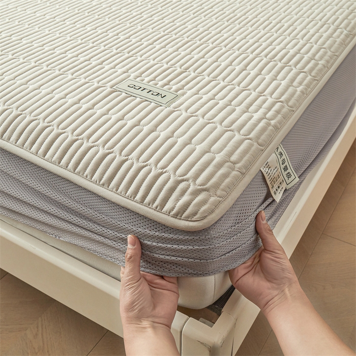 91家纺网 家纺一手货源 找家纺 （总）3C 2024新款A类全棉水洗棉大豆夹棉防水床笠-网忆 