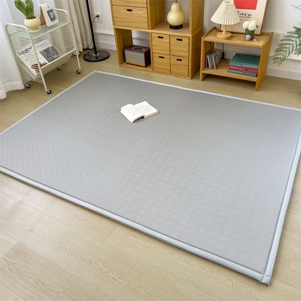 孩子王家纺 2024新款包边工艺凉席地垫打地铺神器 饼干花灰-宽边