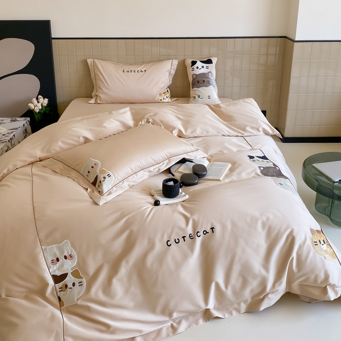 91家纺网 家纺一手货源 找家纺 （总）云栖家居 2024全棉刺绣系列四件套-胖可丁