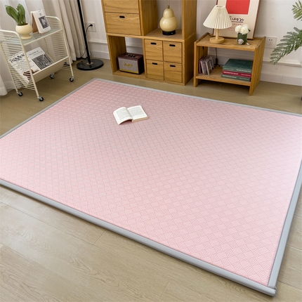 孩子王家纺 2024新款包边工艺凉席地垫打地铺神器 饼干花粉-宽边