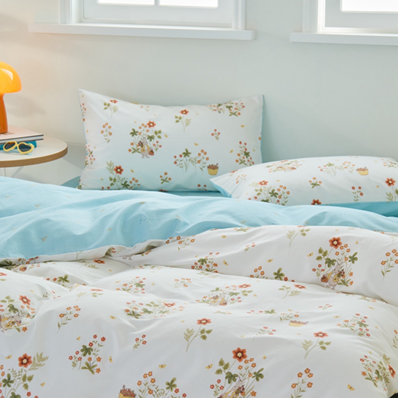 91家纺网 家纺一手货源 找家纺 原研家居 2024新款40支全棉13070印花系列四件套（第4批） 花间小趣