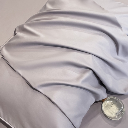 柠馨2023新款都市贵族系列13376铂金新疆长绒棉纯色单品系列 雪山紫-单枕套